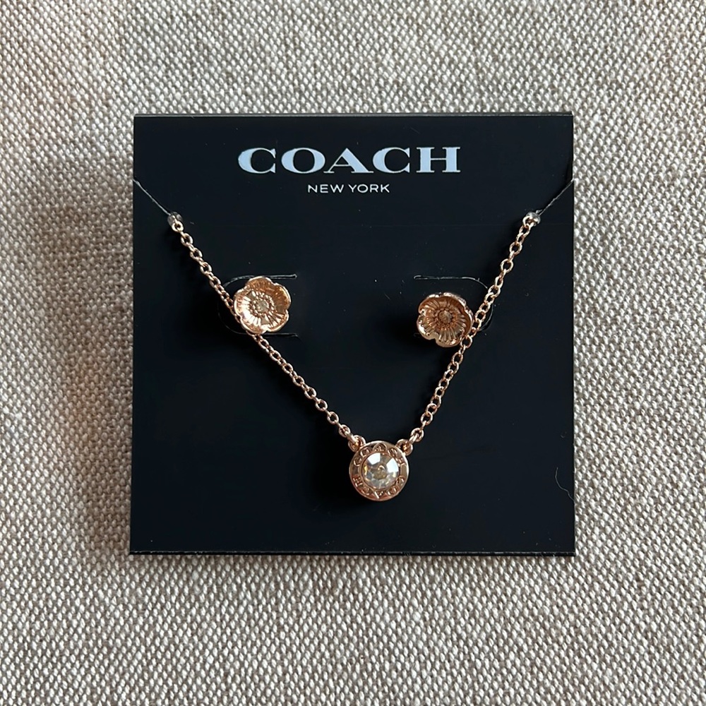 Coach earring and necklace set